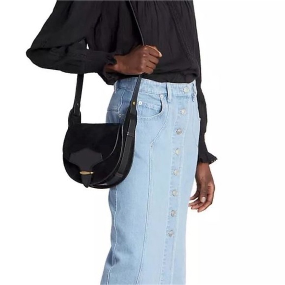 ISABEL MARANT BAG SUEDE LEATHER BLACK - Picture 4 of 8